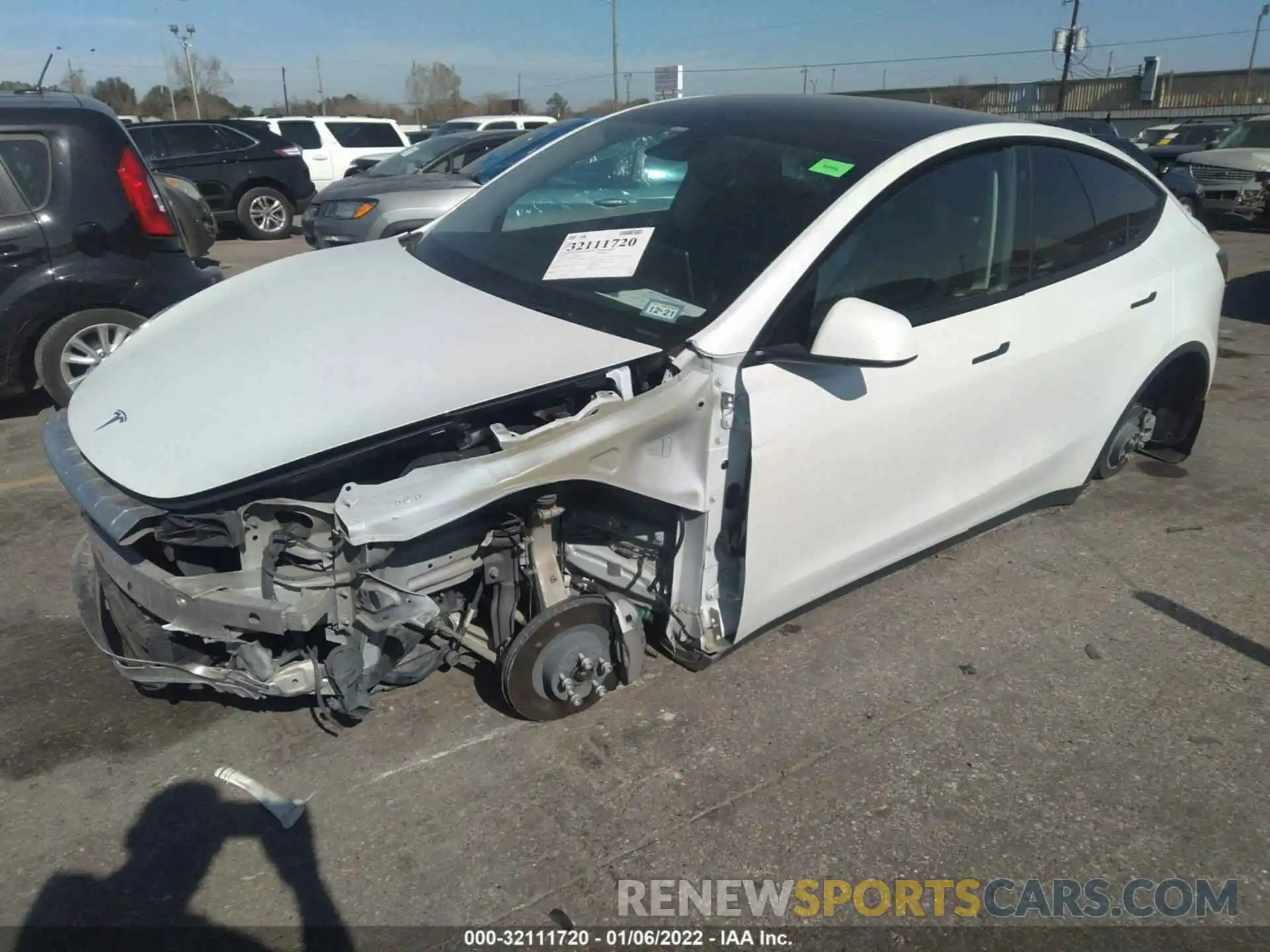 2 Photograph of a damaged car 5YJYGDEE1MF072021 TESLA MODEL Y 2021