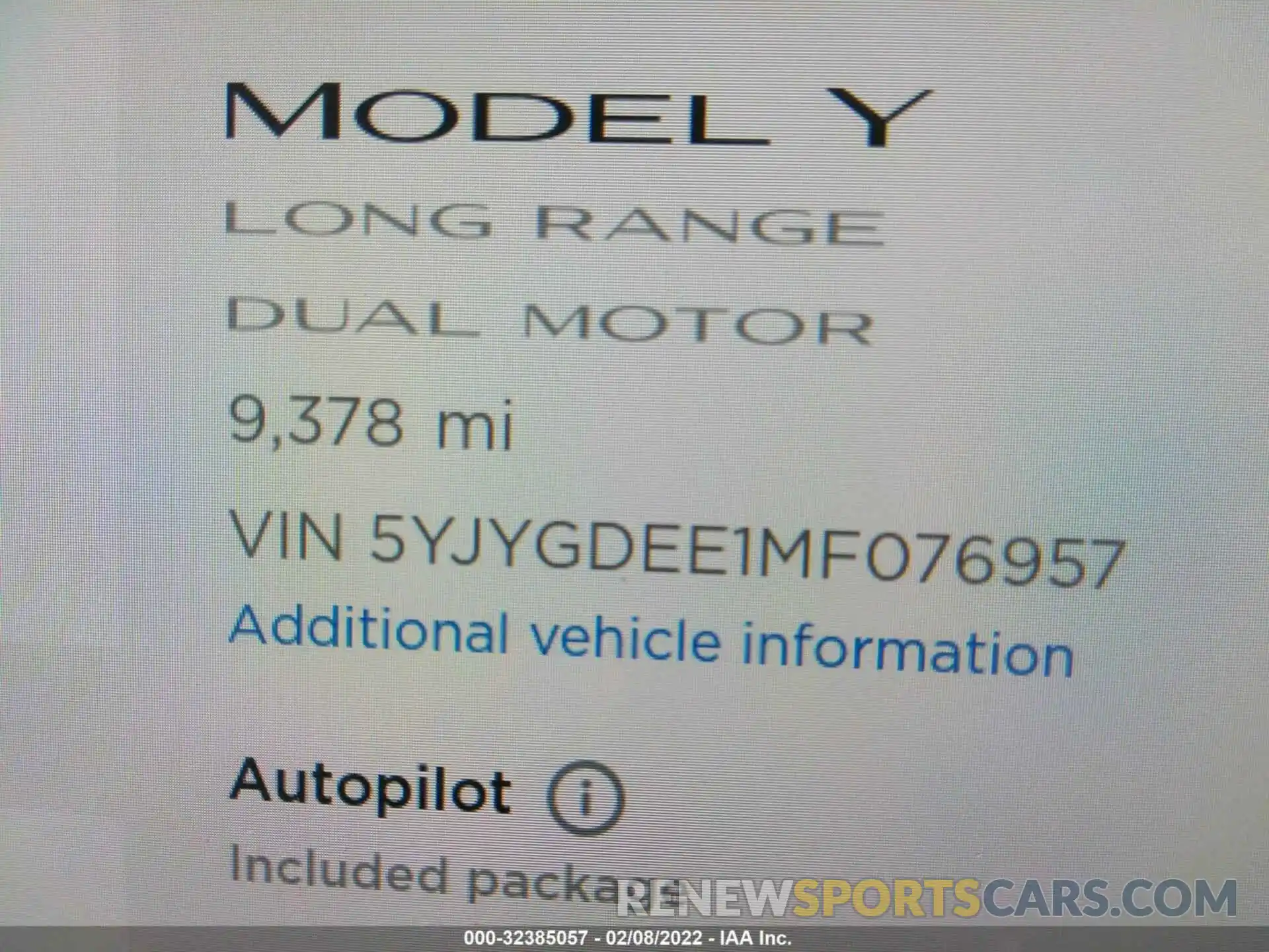 7 Photograph of a damaged car 5YJYGDEE1MF076957 TESLA MODEL Y 2021