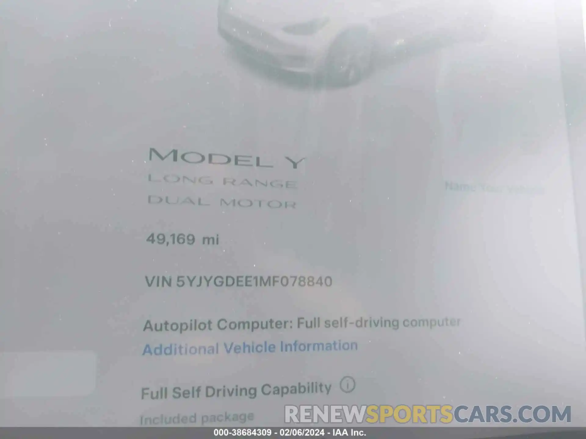 7 Photograph of a damaged car 5YJYGDEE1MF078840 TESLA MODEL Y 2021