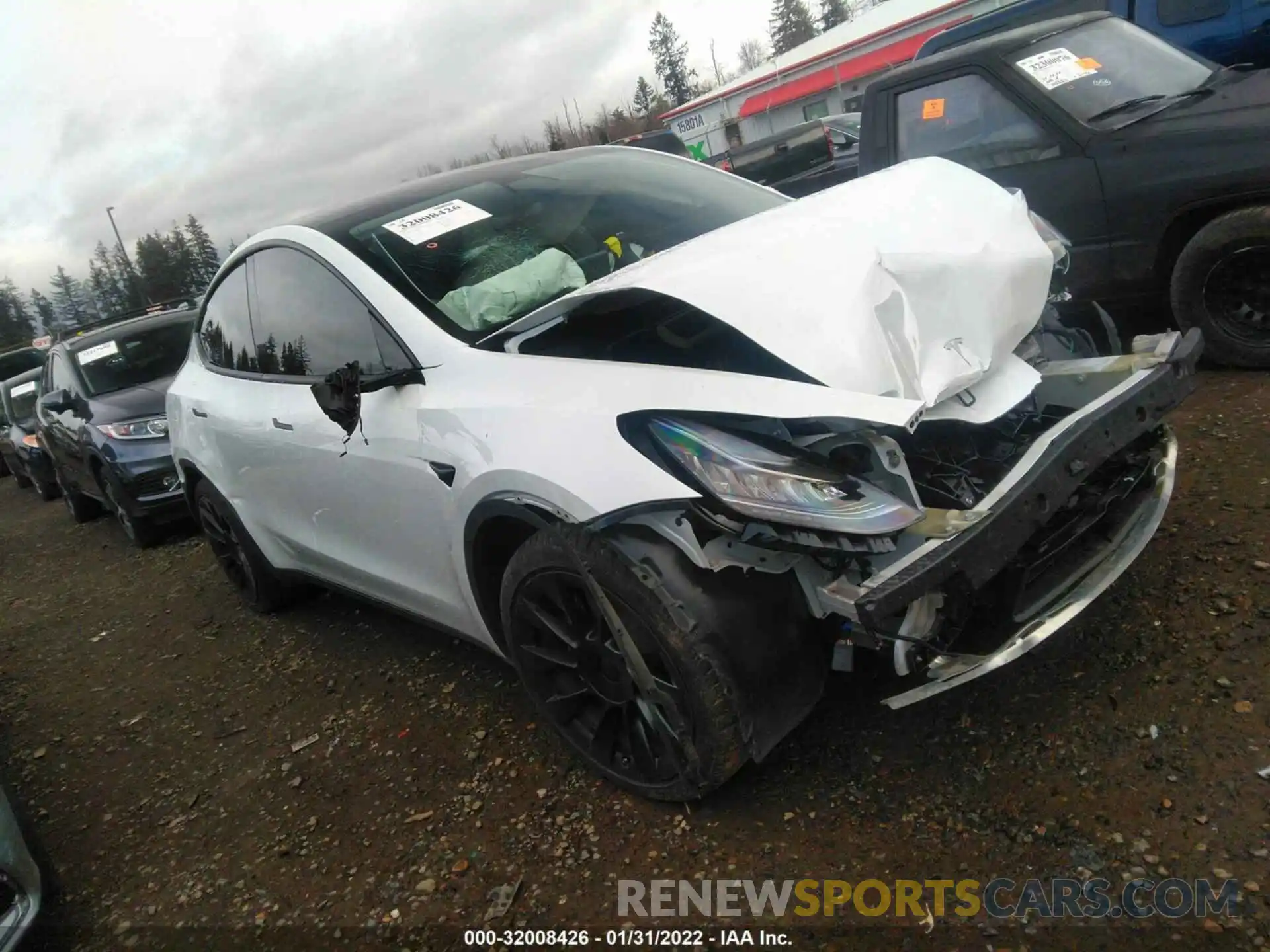 1 Photograph of a damaged car 5YJYGDEE1MF085075 TESLA MODEL Y 2021