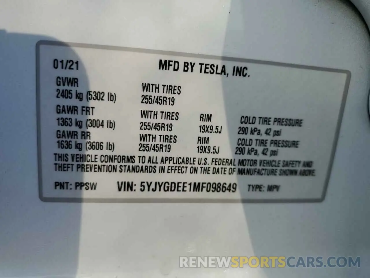 14 Photograph of a damaged car 5YJYGDEE1MF098649 TESLA MODEL Y 2021