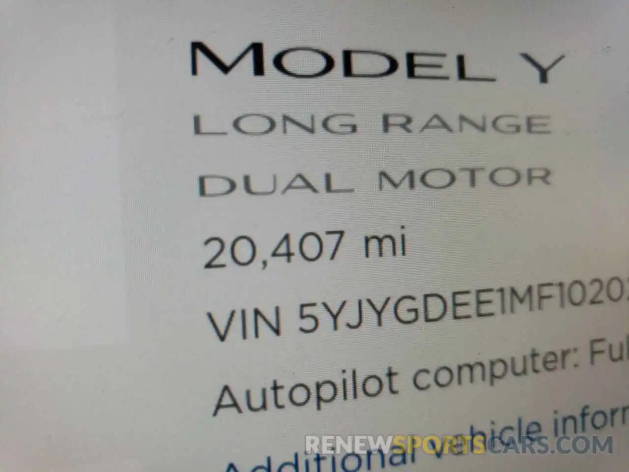 8 Photograph of a damaged car 5YJYGDEE1MF102022 TESLA MODEL Y 2021