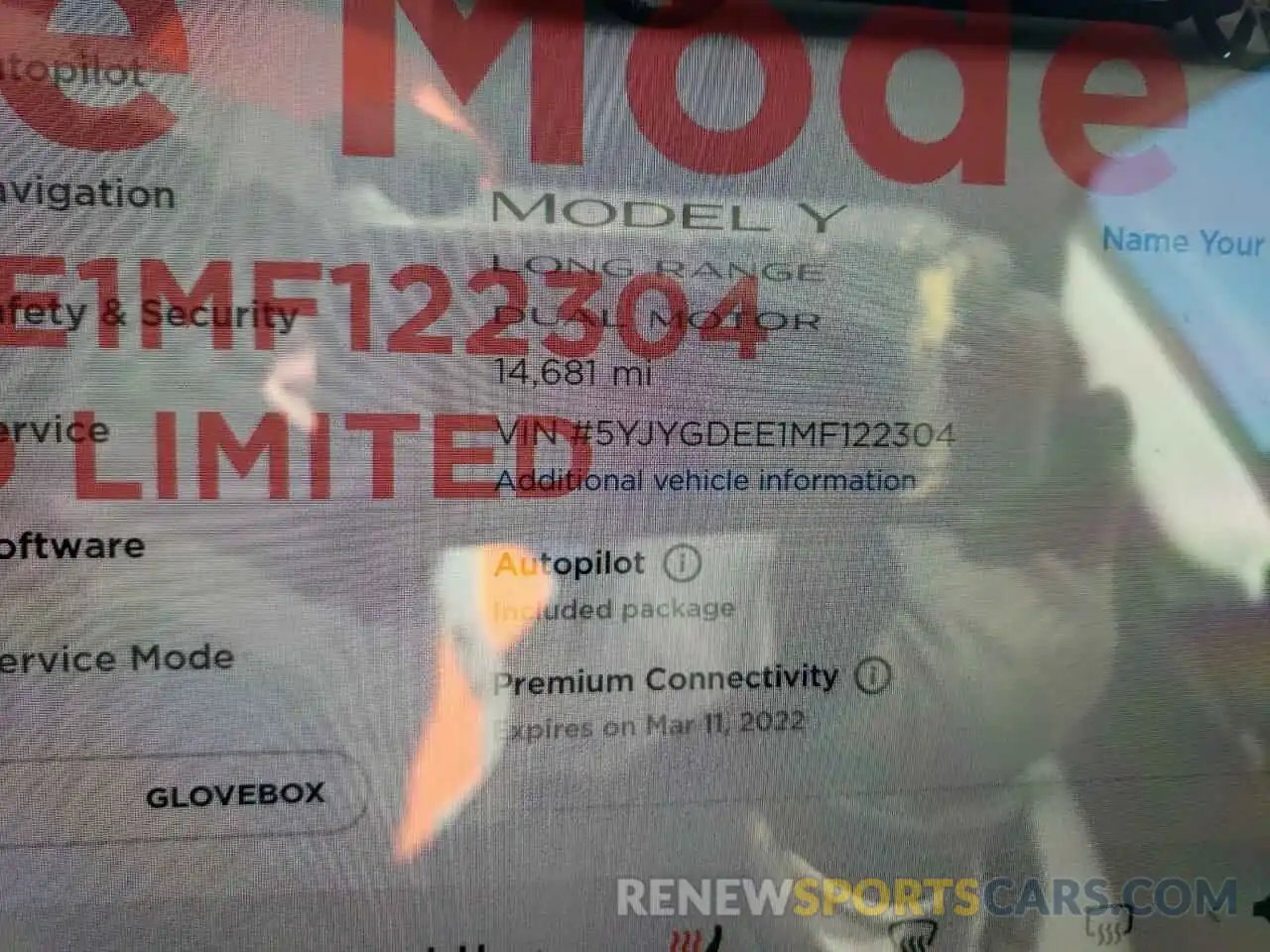 8 Photograph of a damaged car 5YJYGDEE1MF122304 TESLA MODEL Y 2021