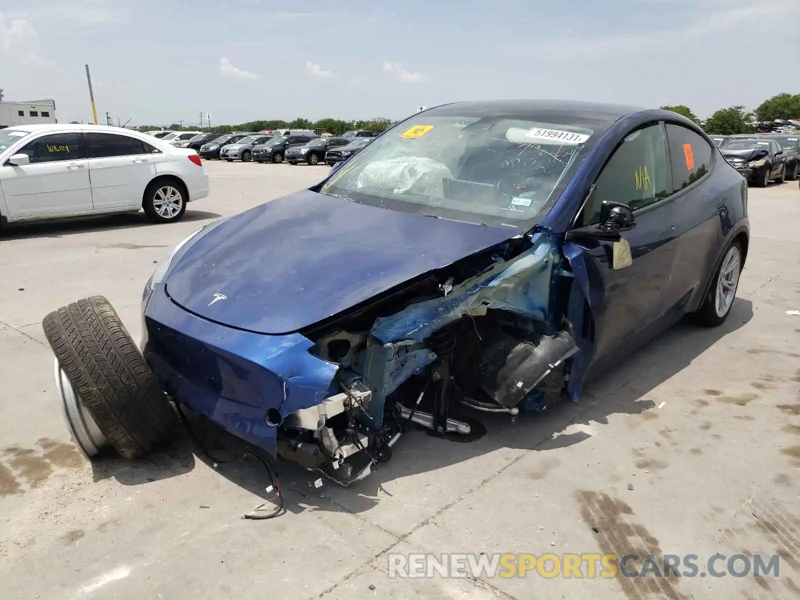 2 Photograph of a damaged car 5YJYGDEE1MF142133 TESLA MODEL Y 2021