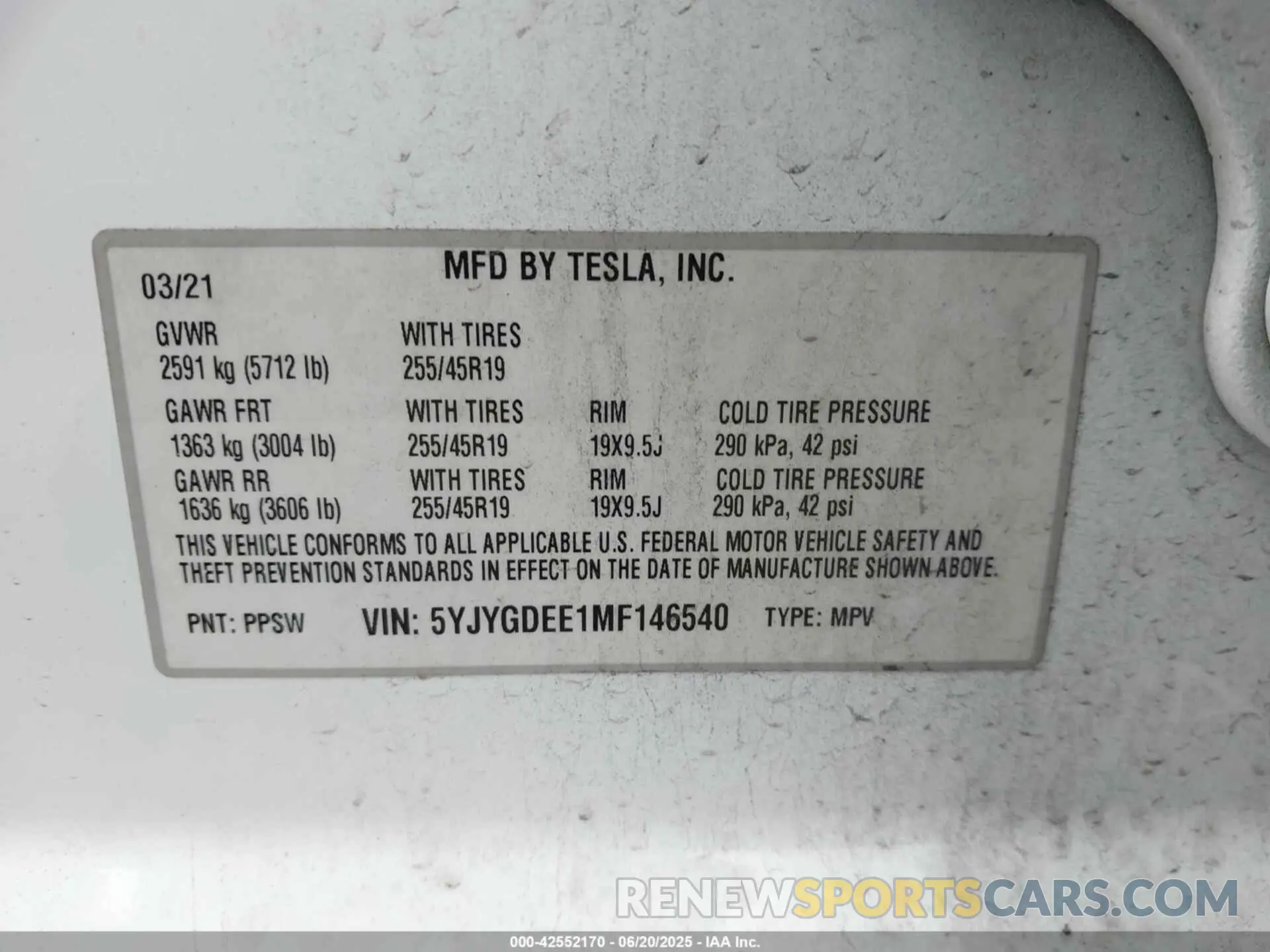 9 Photograph of a damaged car 5YJYGDEE1MF146540 TESLA MODEL Y 2021