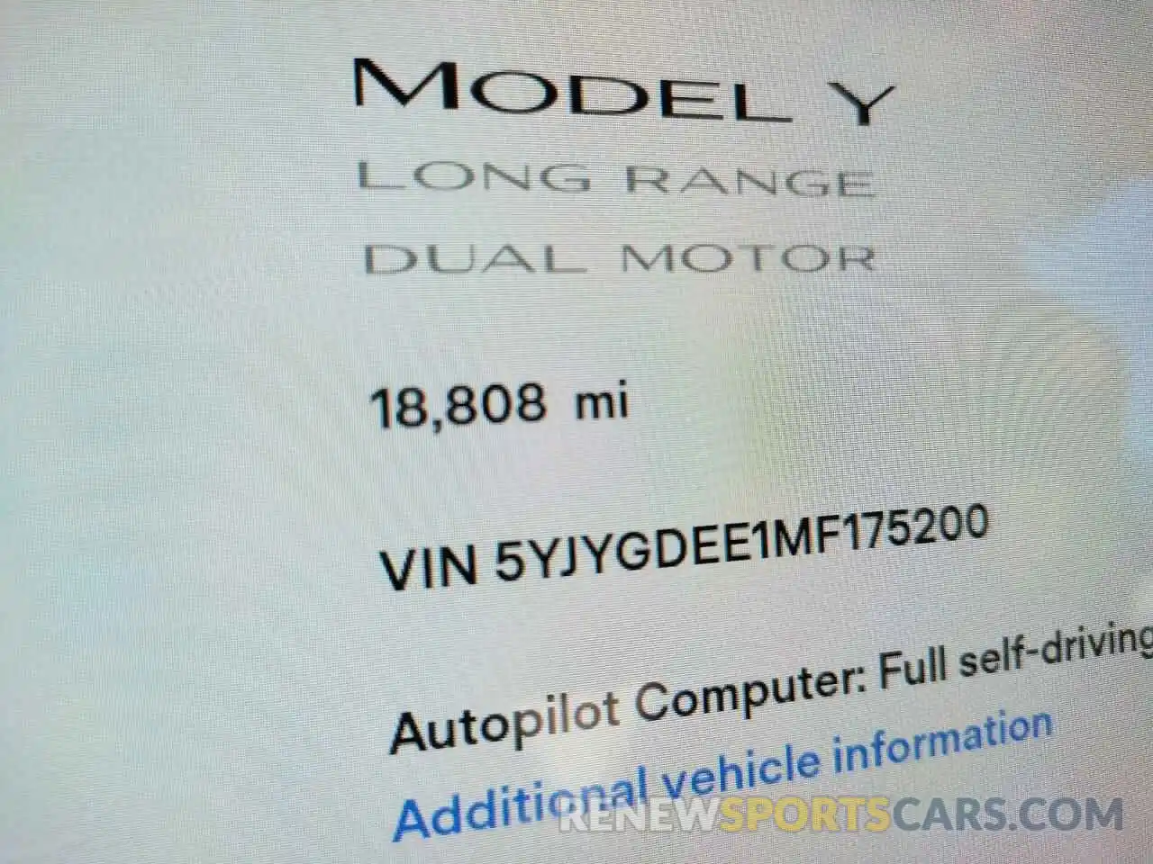 8 Photograph of a damaged car 5YJYGDEE1MF175200 TESLA MODEL Y 2021