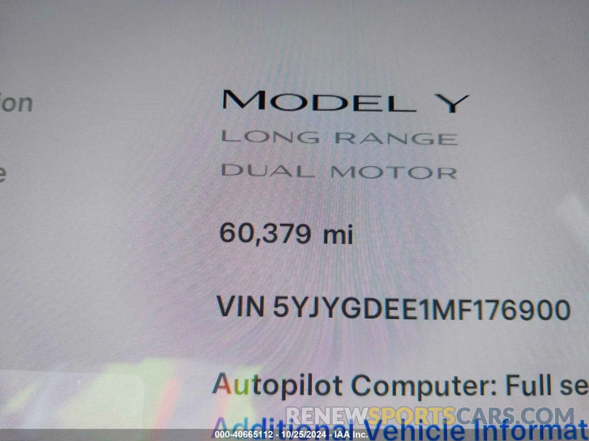 16 Photograph of a damaged car 5YJYGDEE1MF176900 TESLA MODEL Y 2021