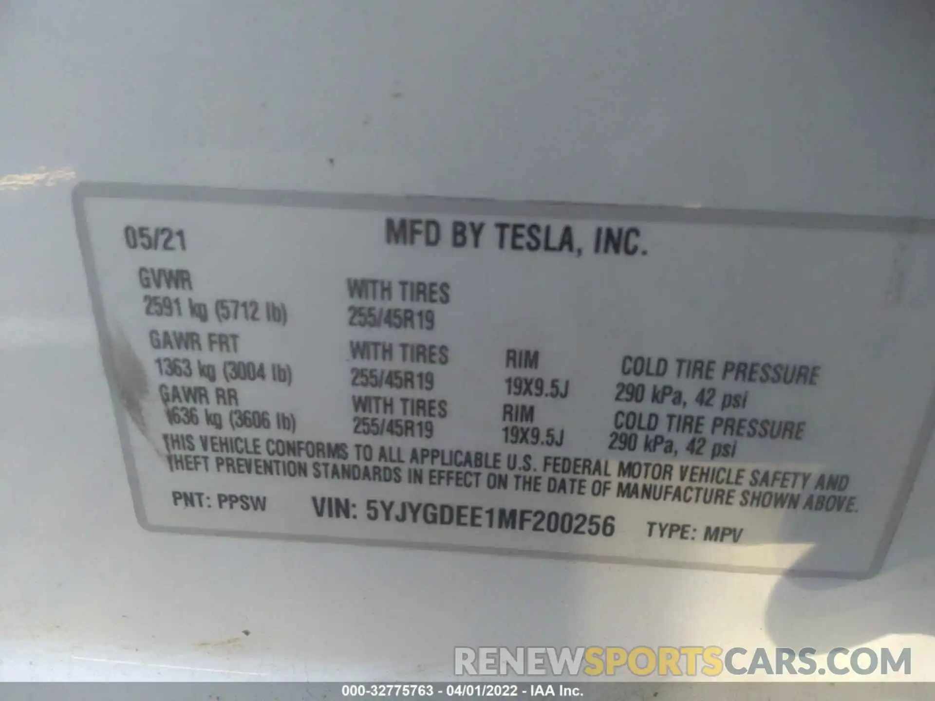 9 Photograph of a damaged car 5YJYGDEE1MF200256 TESLA MODEL Y 2021