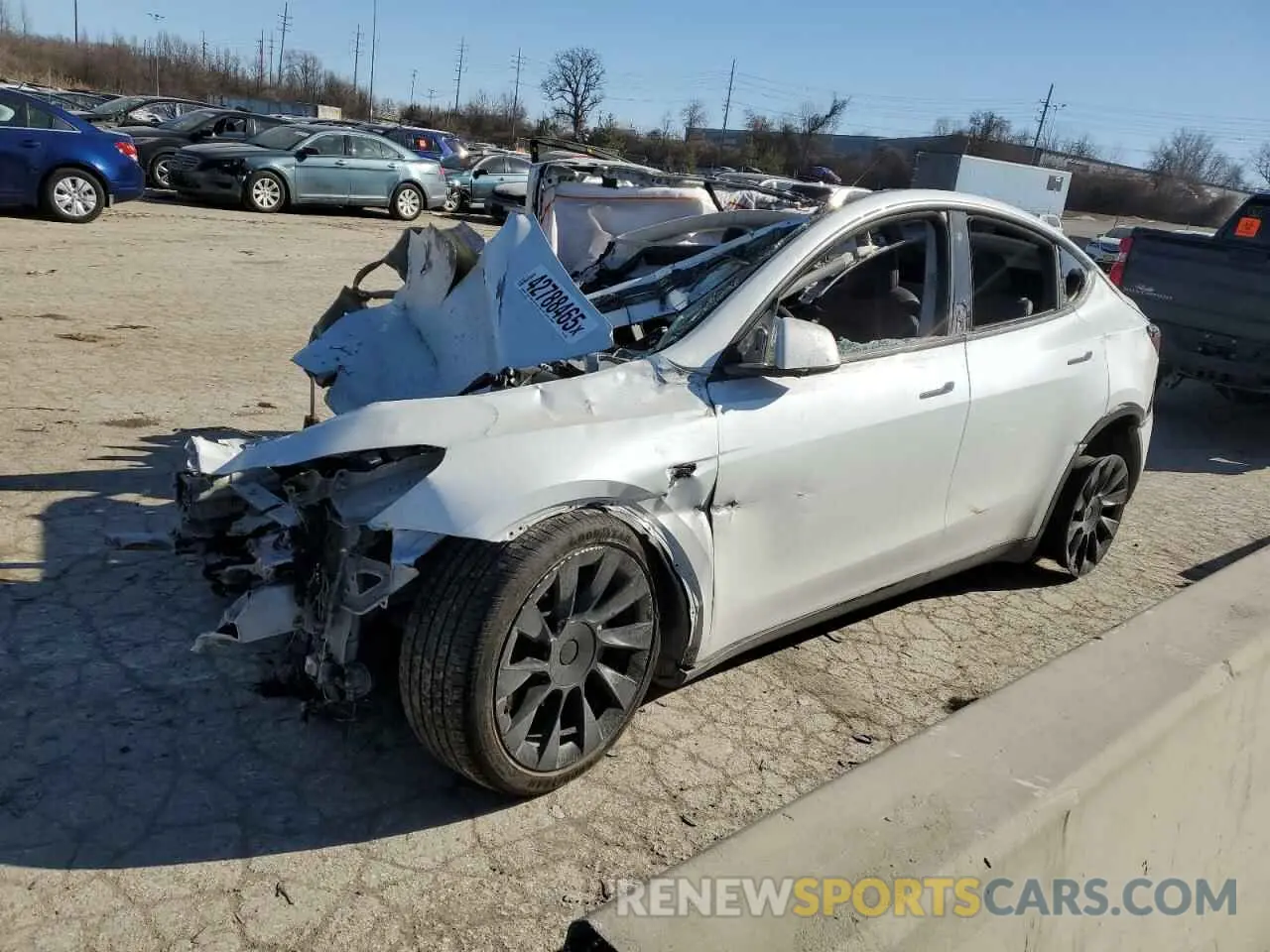 1 Photograph of a damaged car 5YJYGDEE1MF253992 TESLA MODEL Y 2021