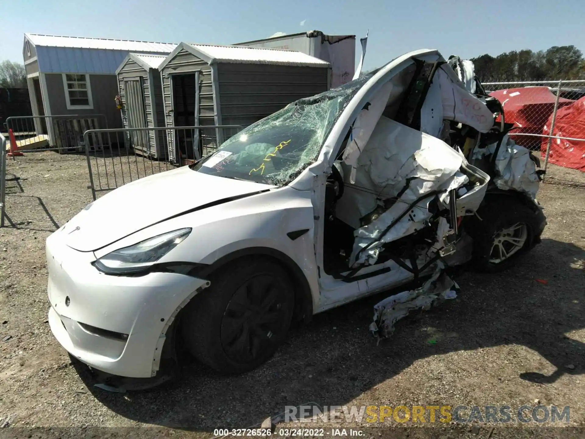 2 Photograph of a damaged car 5YJYGDEE1MF254429 TESLA MODEL Y 2021