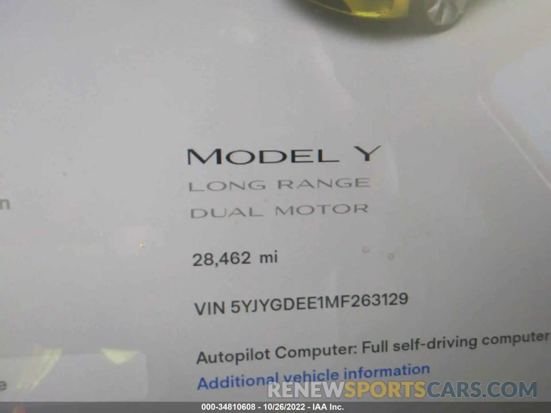 7 Photograph of a damaged car 5YJYGDEE1MF263129 TESLA MODEL Y 2021