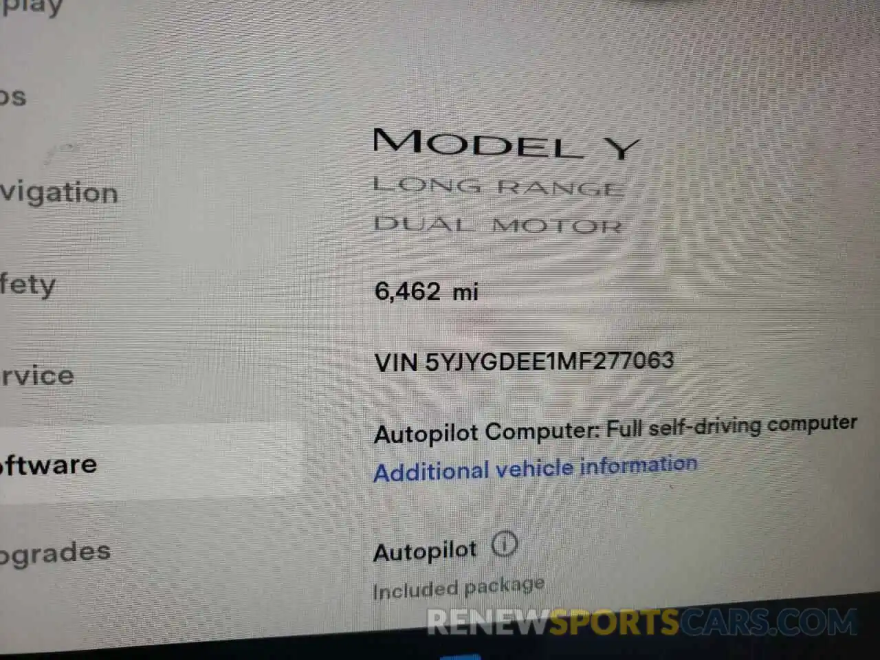 8 Photograph of a damaged car 5YJYGDEE1MF277063 TESLA MODEL Y 2021