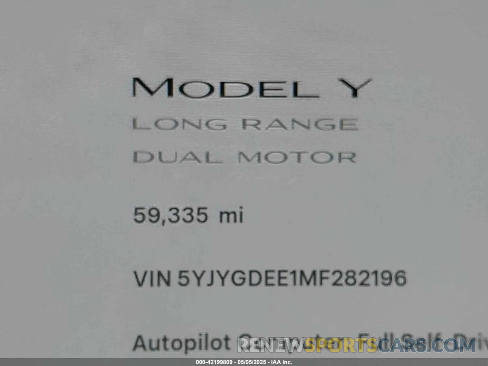 16 Photograph of a damaged car 5YJYGDEE1MF282196 TESLA MODEL Y 2021
