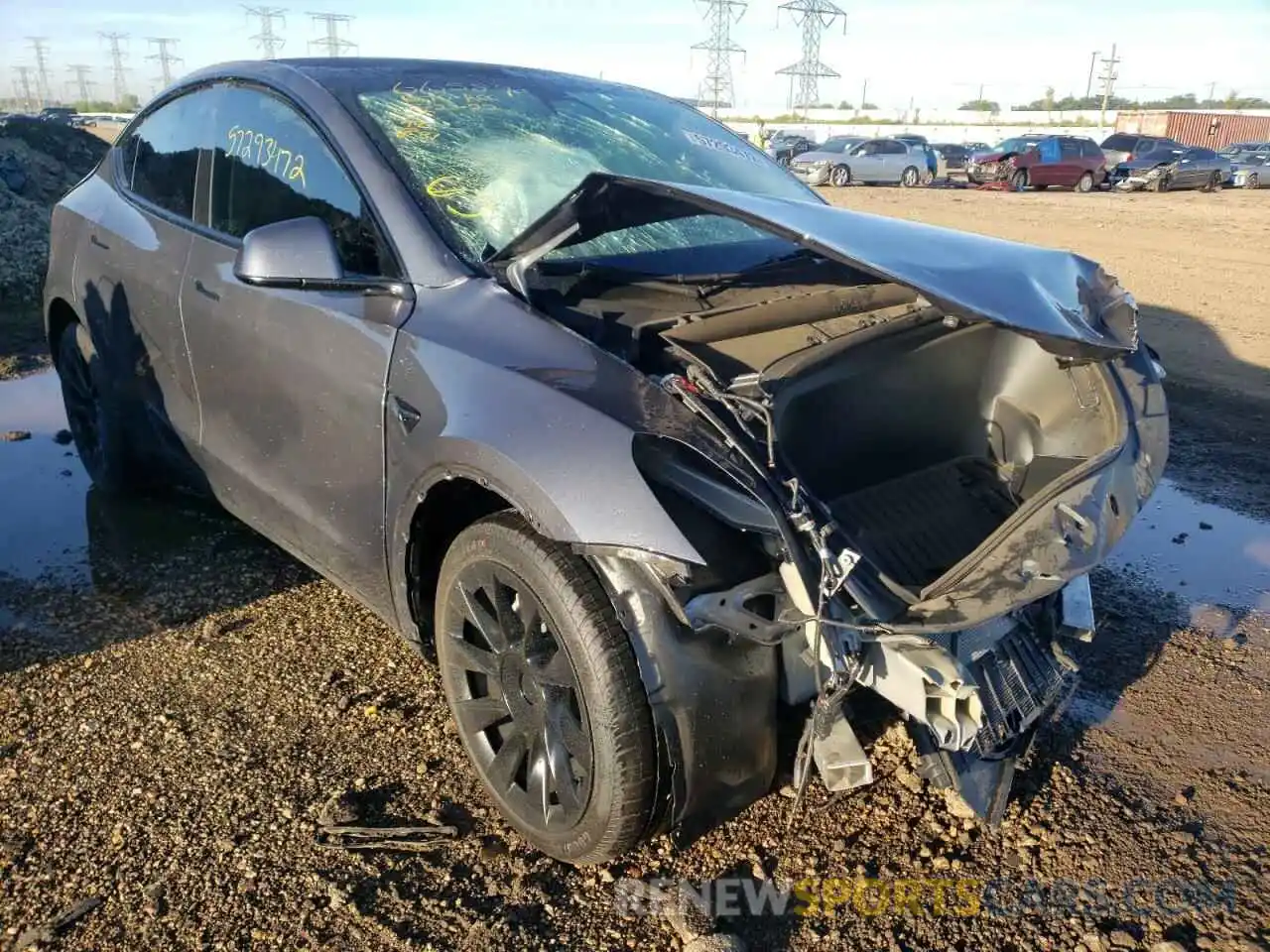 1 Photograph of a damaged car 5YJYGDEE1MF304956 TESLA MODEL Y 2021