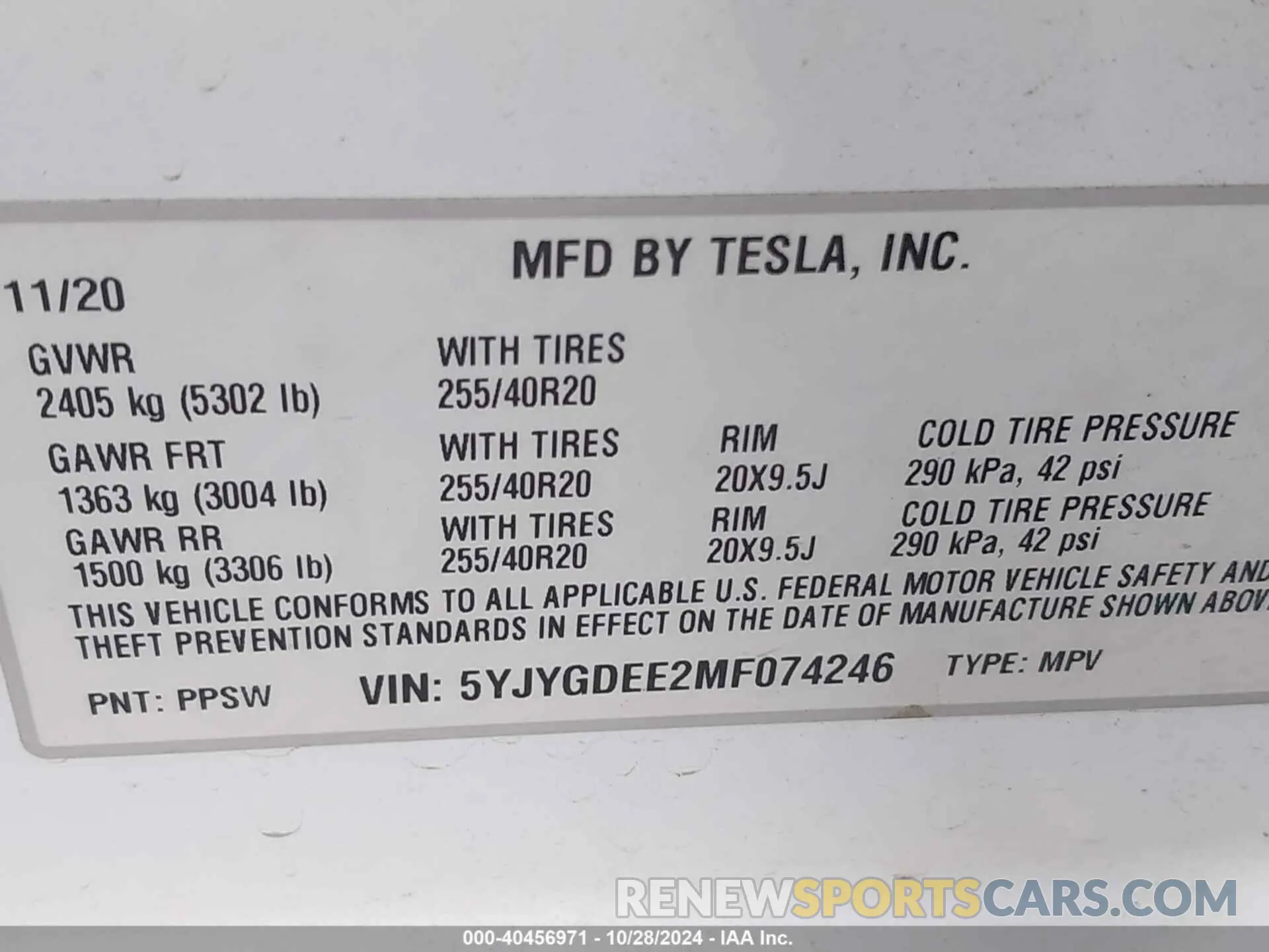 9 Photograph of a damaged car 5YJYGDEE2MF074246 TESLA MODEL Y 2021
