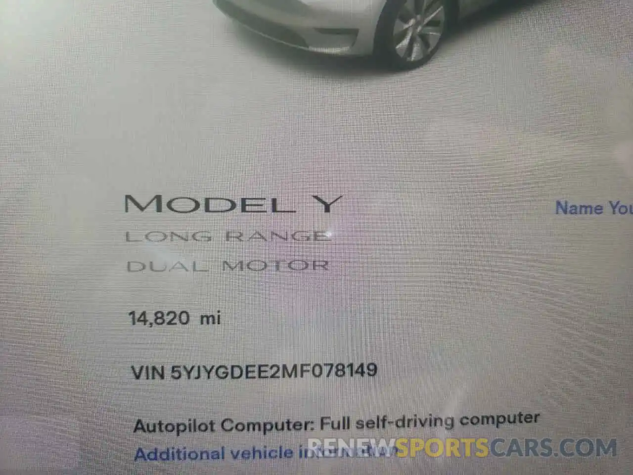 8 Photograph of a damaged car 5YJYGDEE2MF078149 TESLA MODEL Y 2021