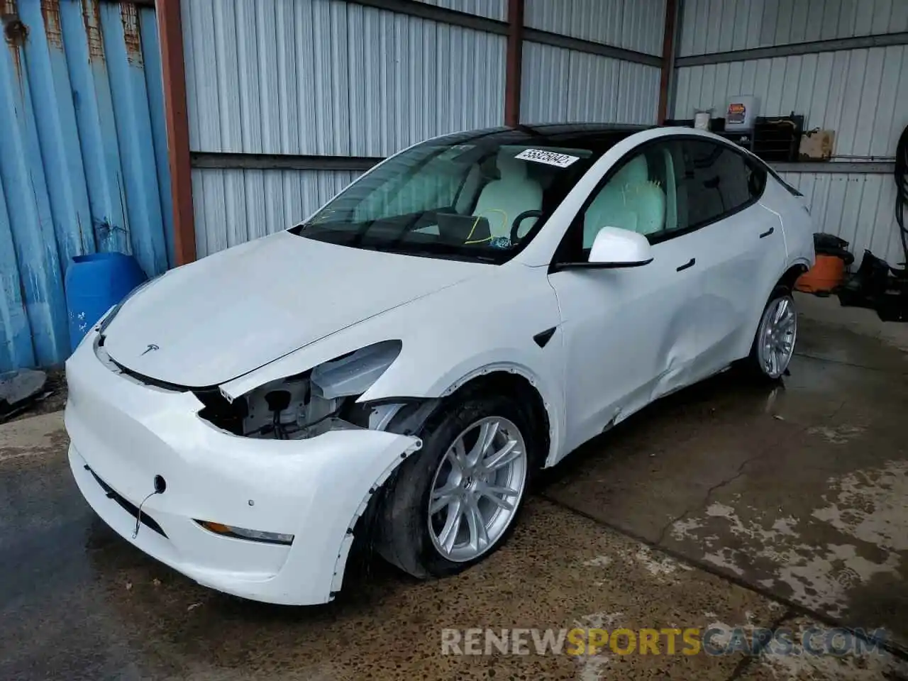 2 Photograph of a damaged car 5YJYGDEE2MF083092 TESLA MODEL Y 2021