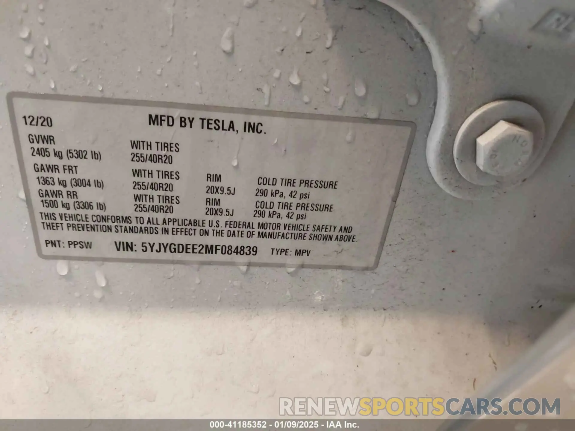 9 Photograph of a damaged car 5YJYGDEE2MF084839 TESLA MODEL Y 2021