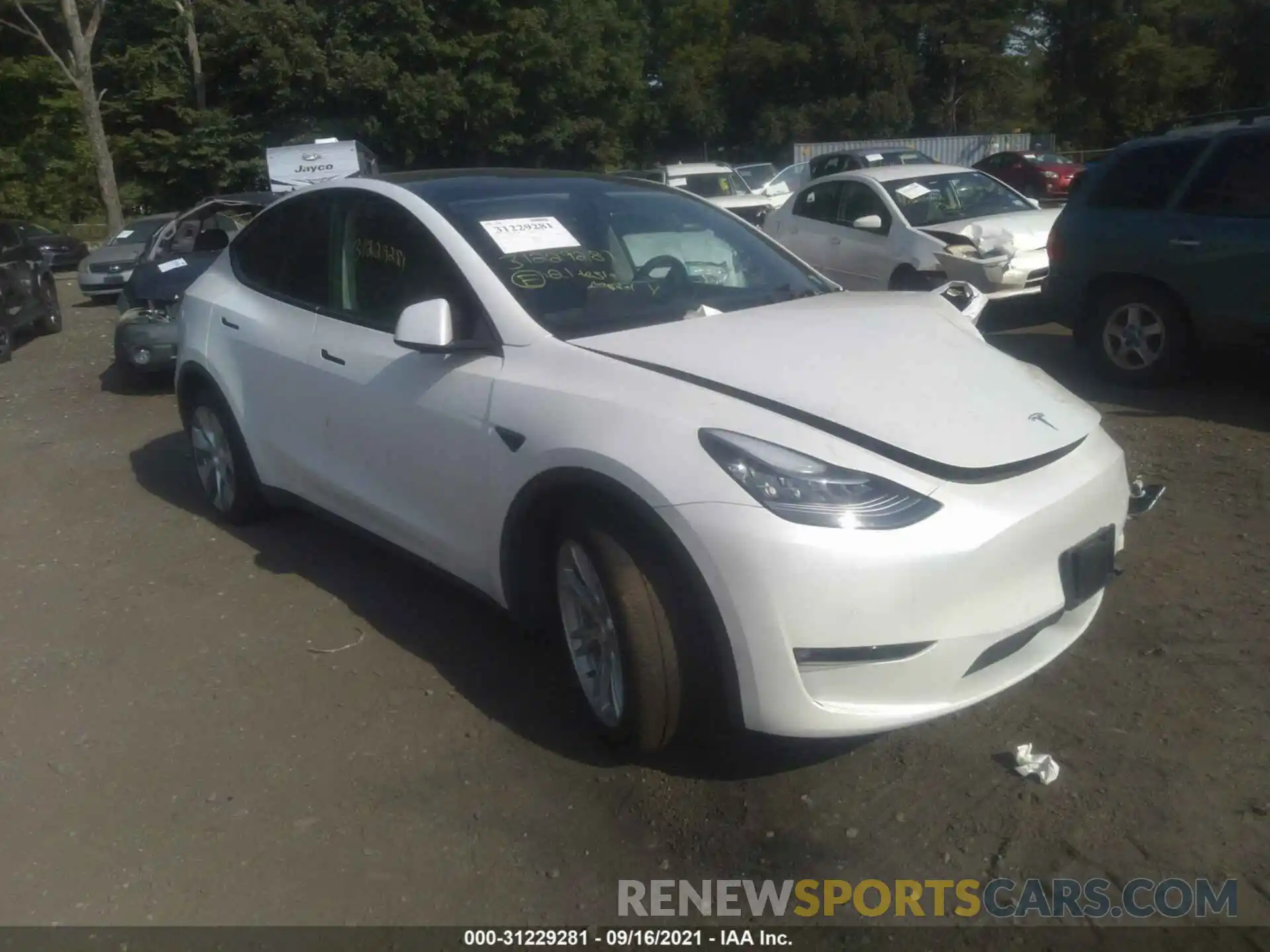 1 Photograph of a damaged car 5YJYGDEE2MF086199 TESLA MODEL Y 2021