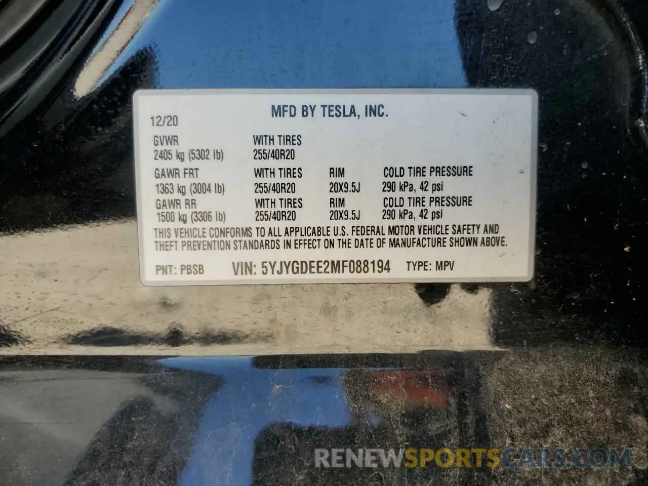 14 Photograph of a damaged car 5YJYGDEE2MF088194 TESLA MODEL Y 2021