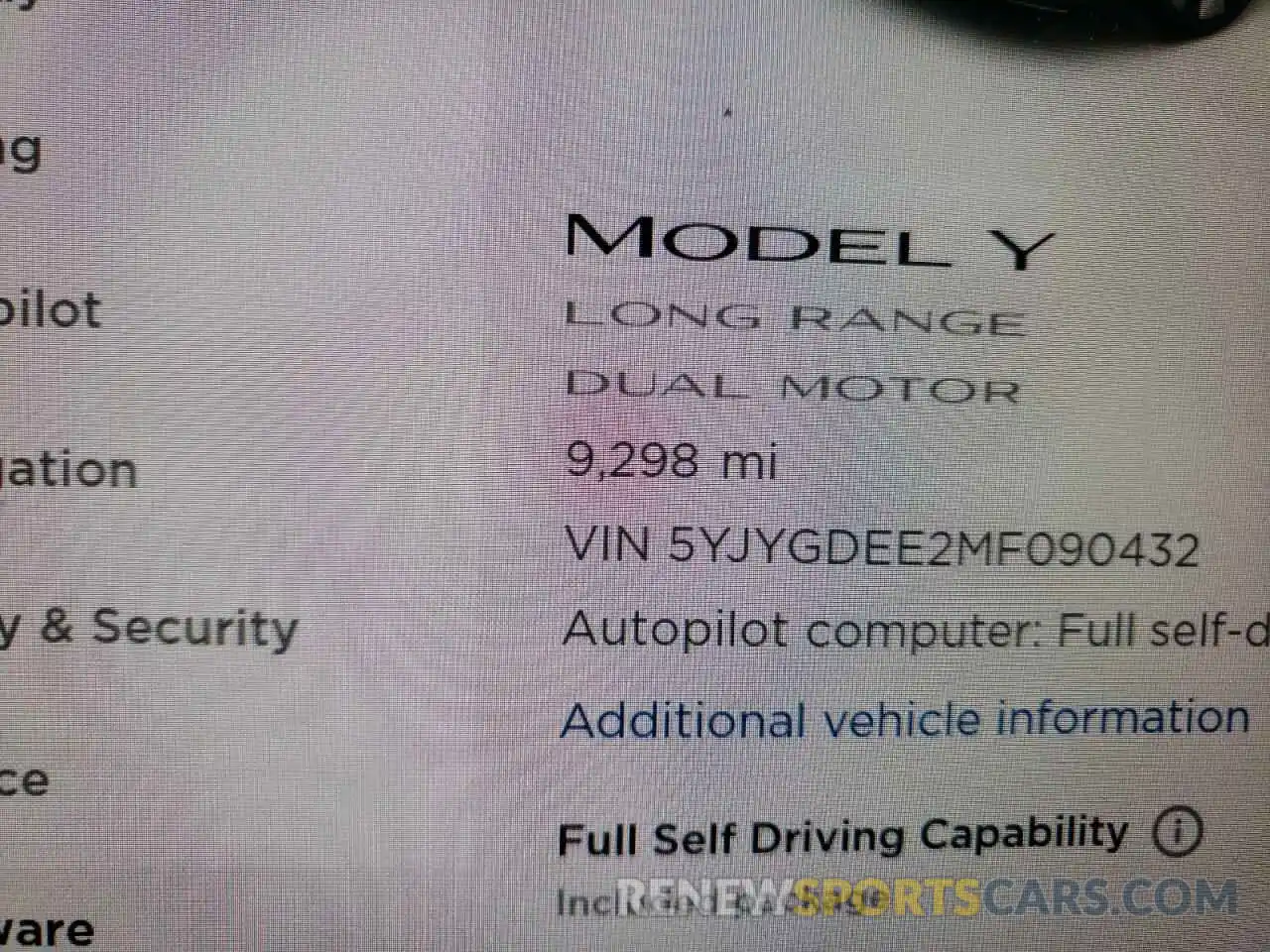 8 Photograph of a damaged car 5YJYGDEE2MF090432 TESLA MODEL Y 2021