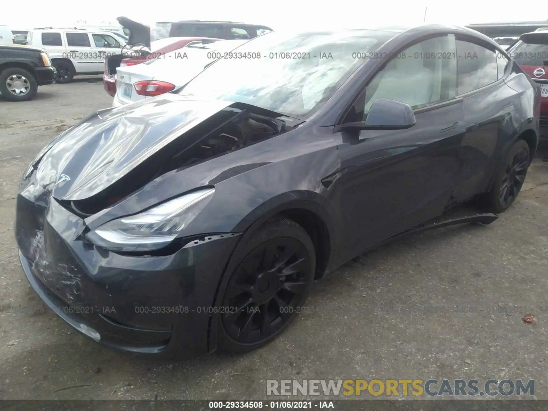 2 Photograph of a damaged car 5YJYGDEE2MF092875 TESLA MODEL Y 2021