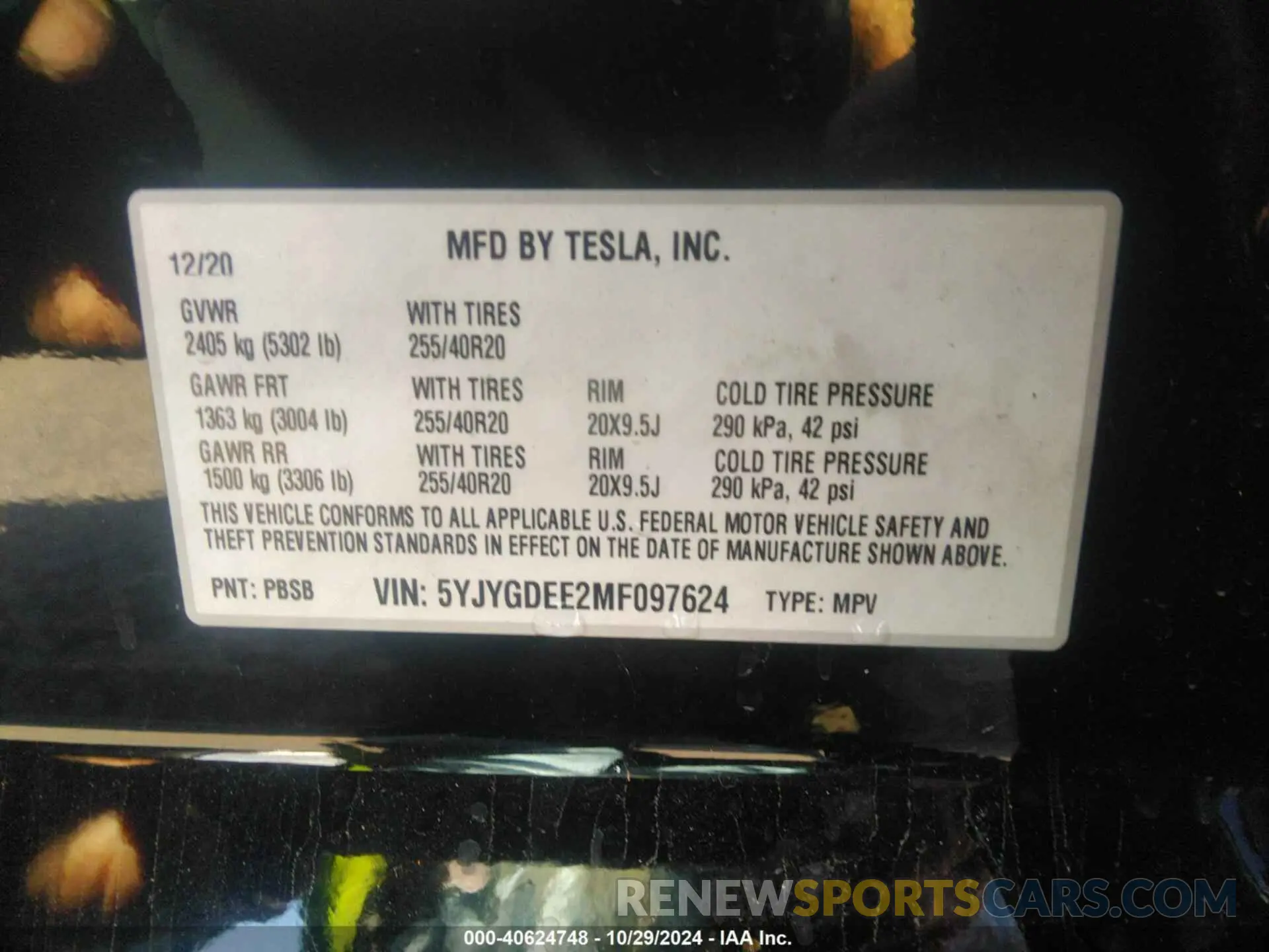 9 Photograph of a damaged car 5YJYGDEE2MF097624 TESLA MODEL Y 2021