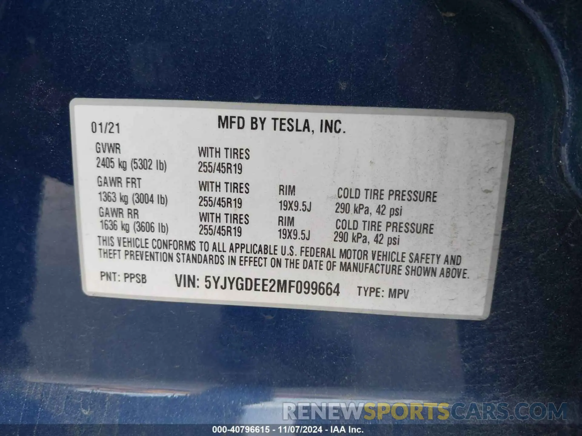 9 Photograph of a damaged car 5YJYGDEE2MF099664 TESLA MODEL Y 2021