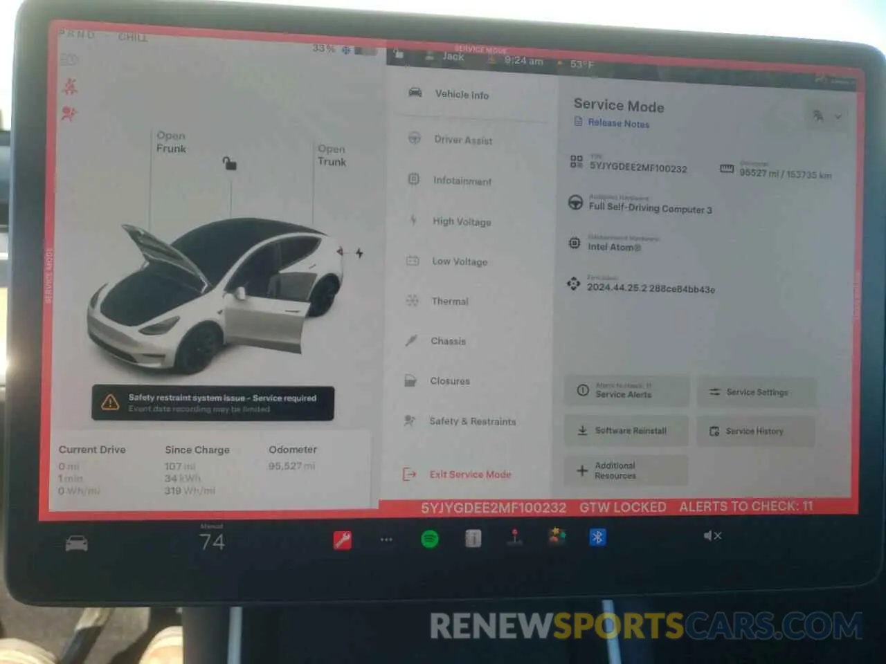 9 Photograph of a damaged car 5YJYGDEE2MF100232 TESLA MODEL Y 2021