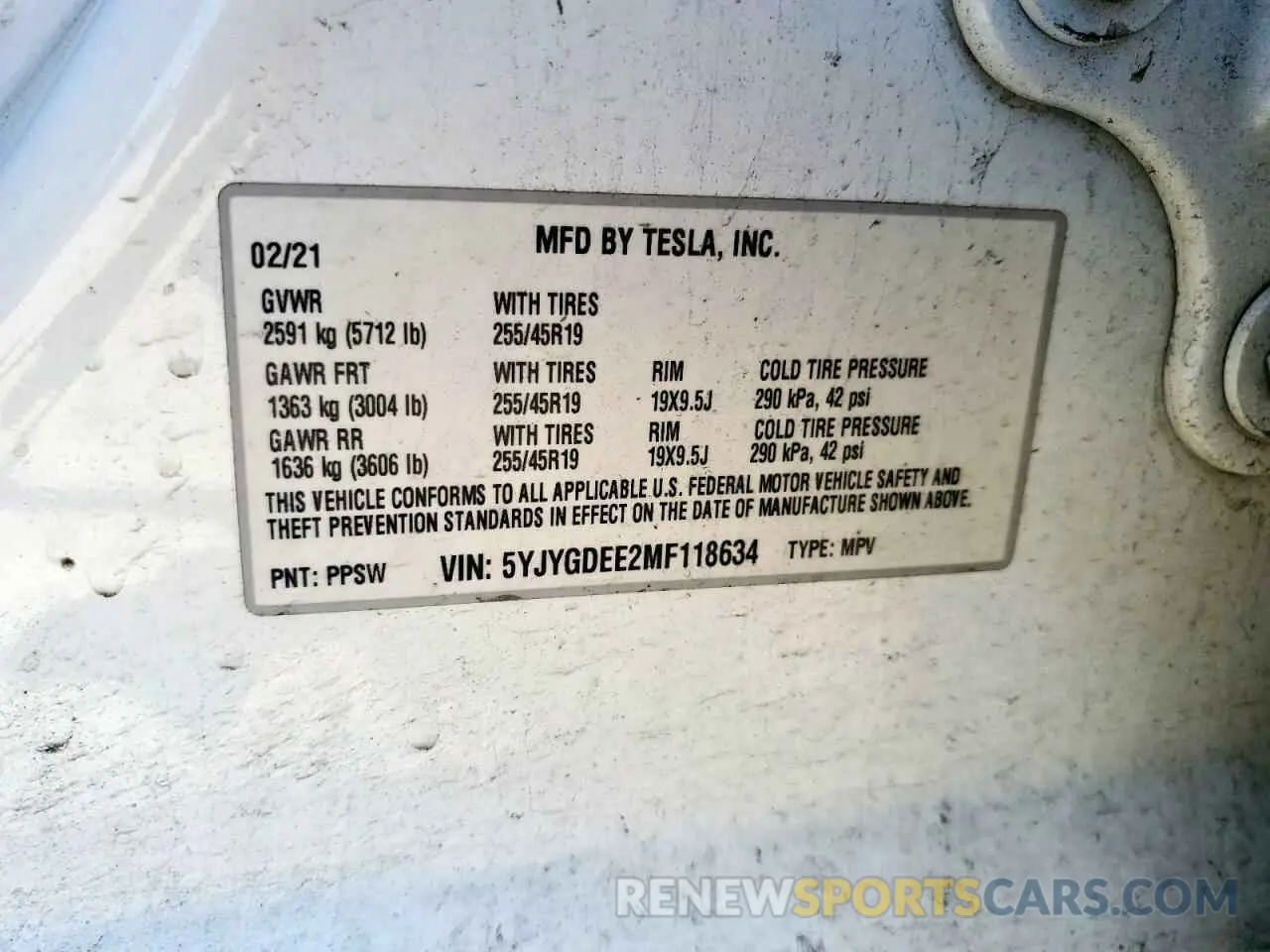12 Photograph of a damaged car 5YJYGDEE2MF118634 TESLA MODEL Y 2021