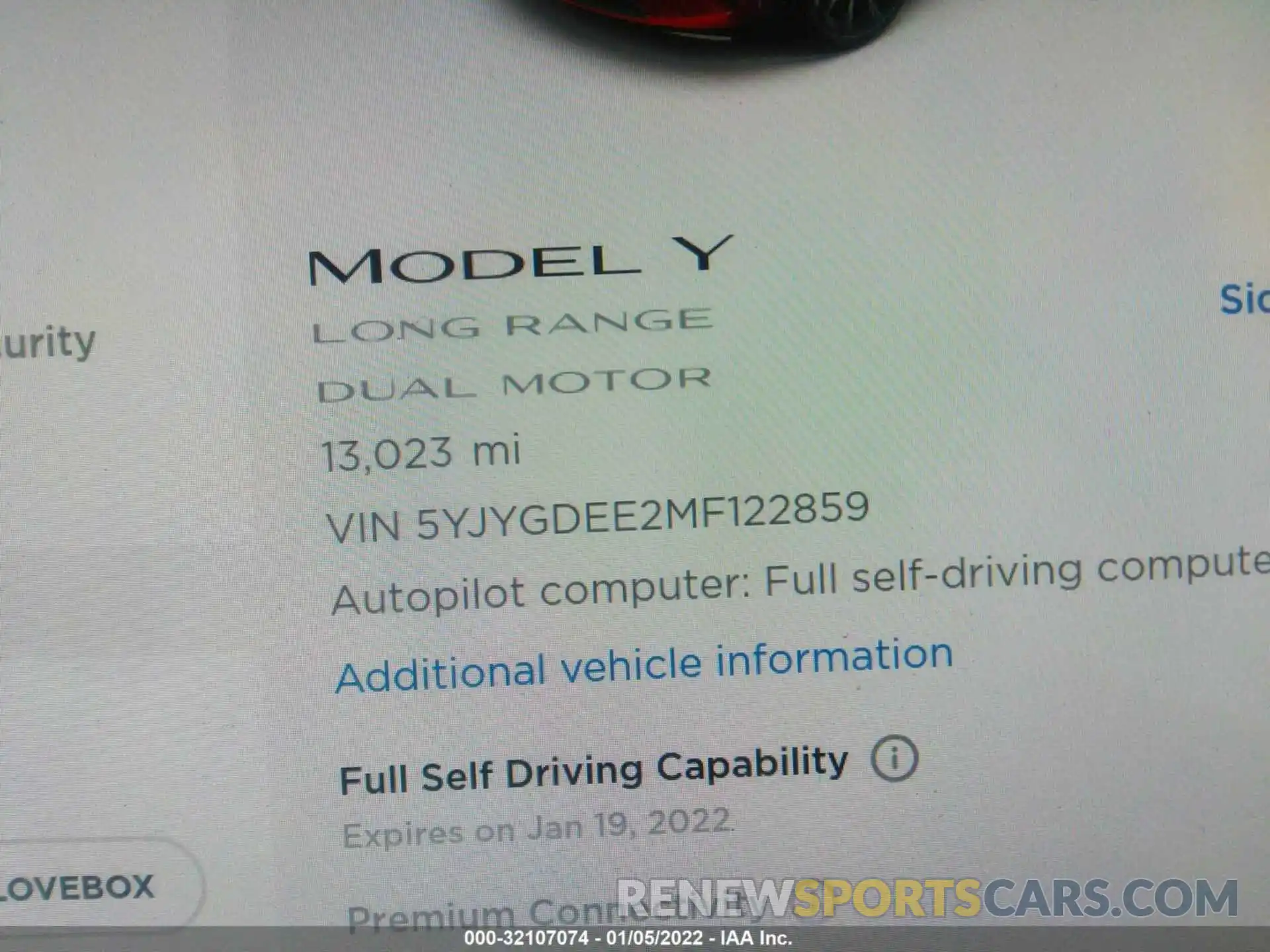 7 Photograph of a damaged car 5YJYGDEE2MF122859 TESLA MODEL Y 2021