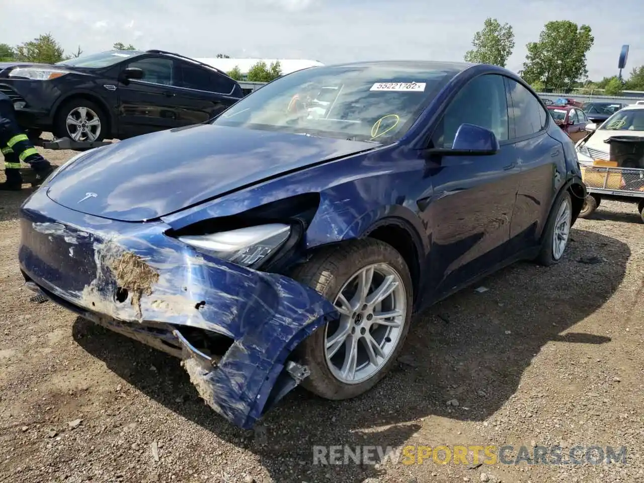 2 Photograph of a damaged car 5YJYGDEE2MF140813 TESLA MODEL Y 2021