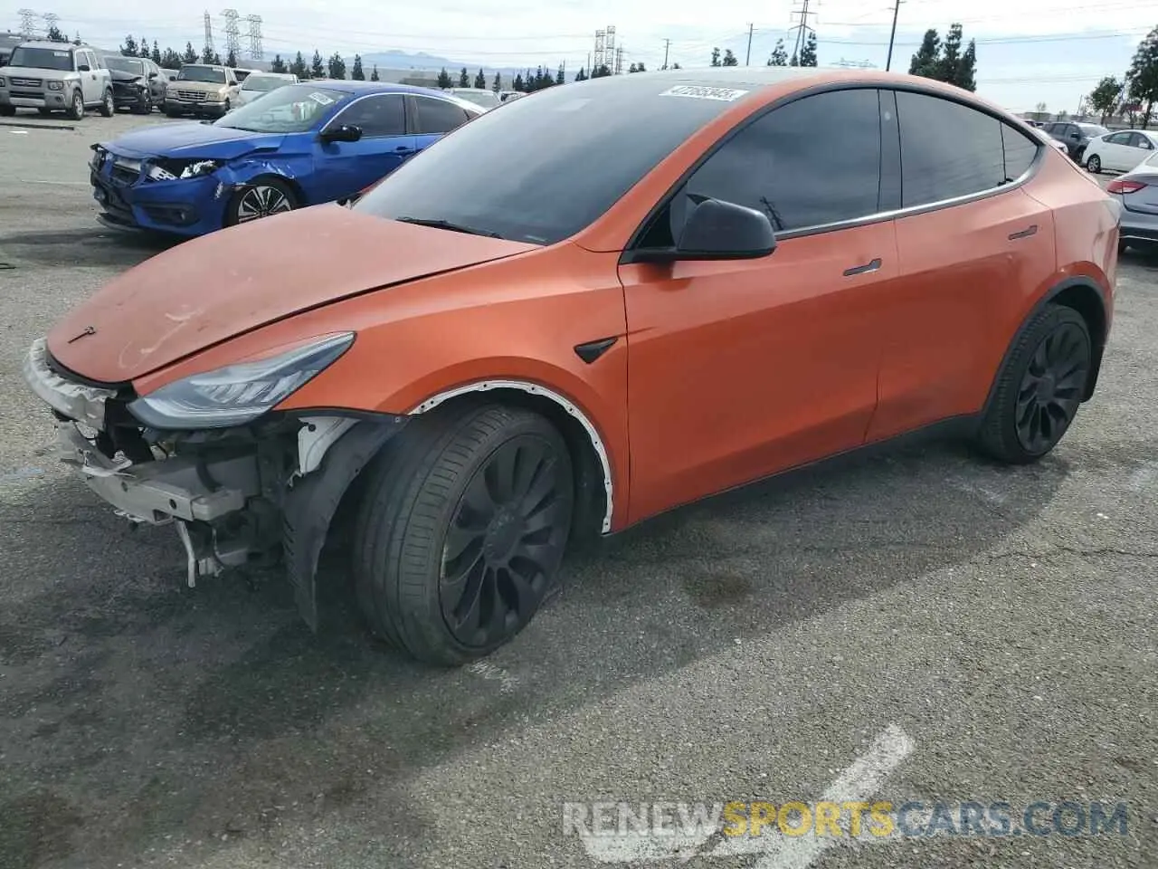 1 Photograph of a damaged car 5YJYGDEE2MF141685 TESLA MODEL Y 2021