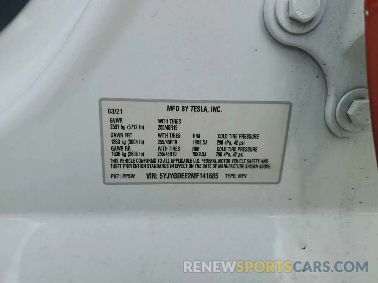 16 Photograph of a damaged car 5YJYGDEE2MF141685 TESLA MODEL Y 2021