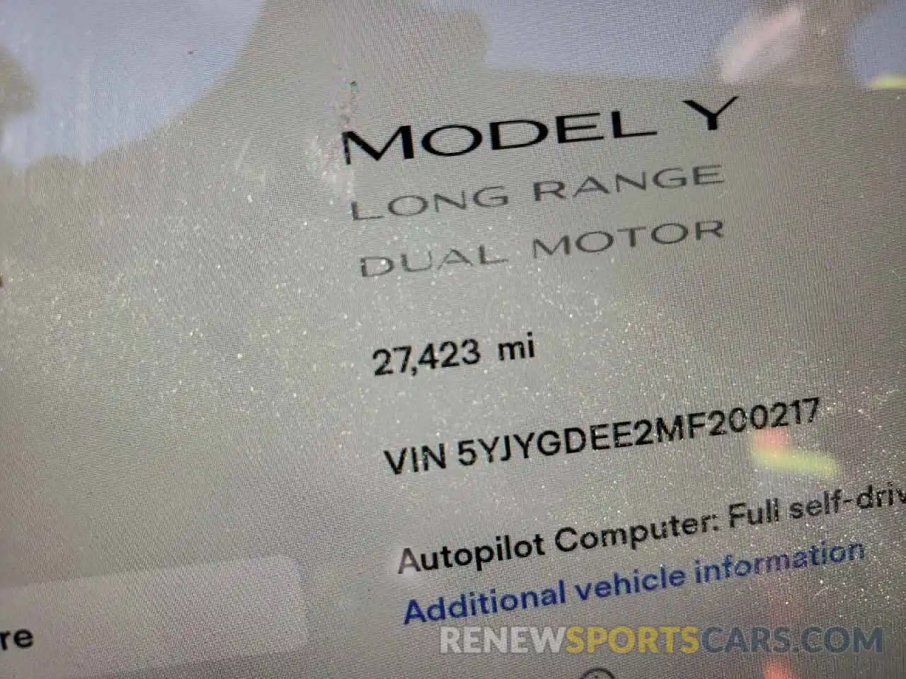 8 Photograph of a damaged car 5YJYGDEE2MF200217 TESLA MODEL Y 2021