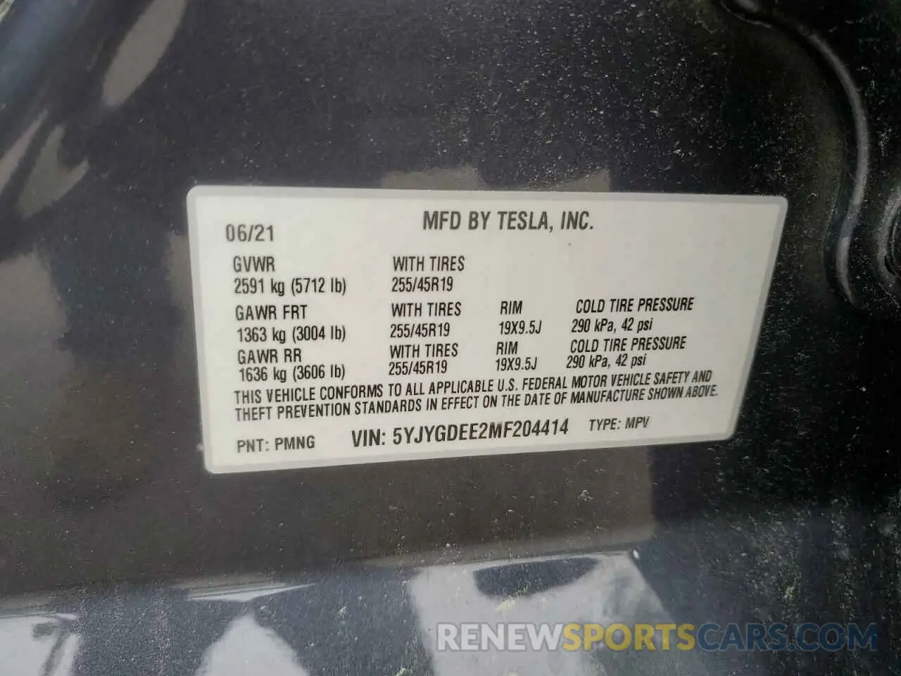 13 Photograph of a damaged car 5YJYGDEE2MF204414 TESLA MODEL Y 2021