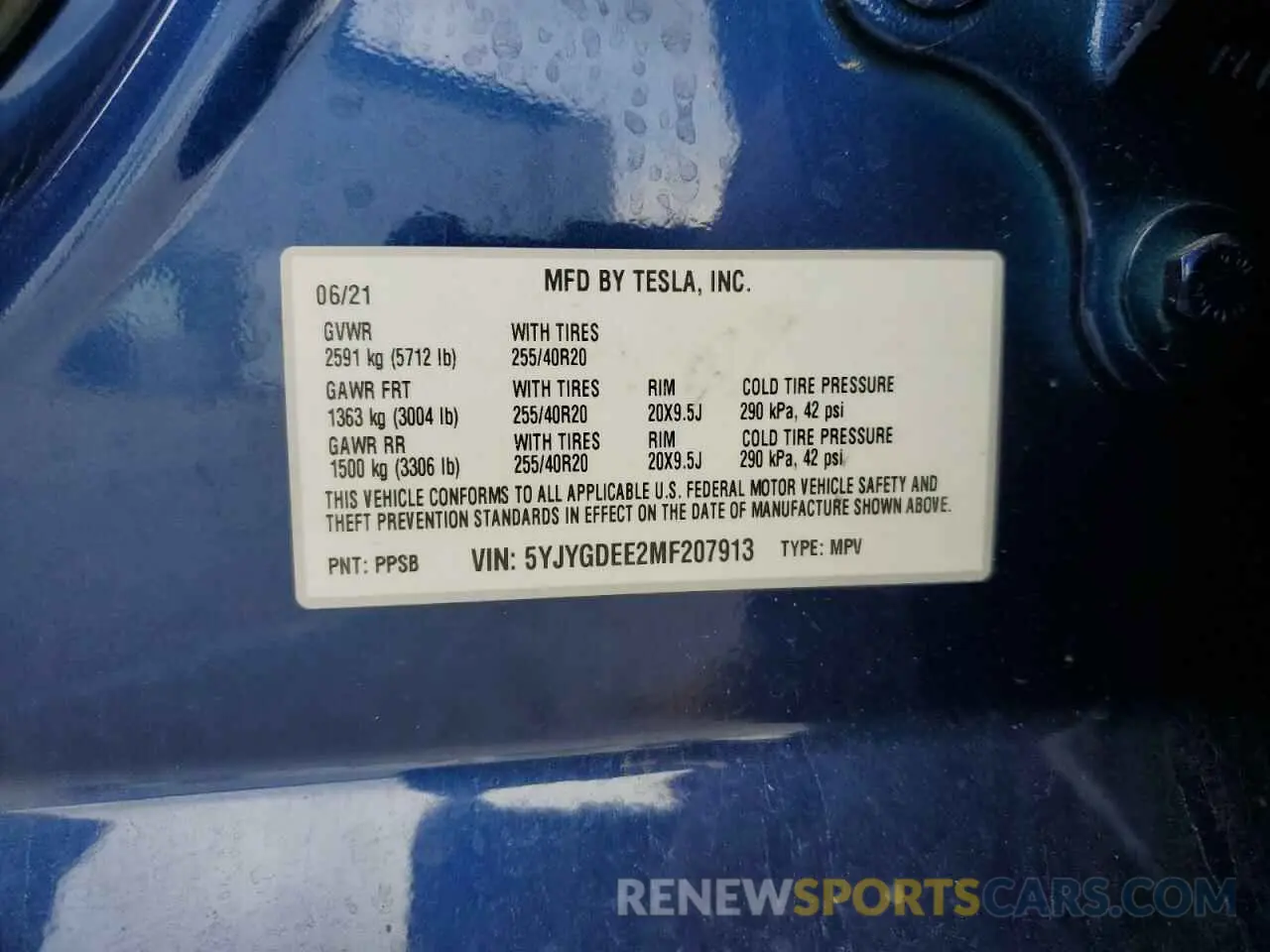 14 Photograph of a damaged car 5YJYGDEE2MF207913 TESLA MODEL Y 2021