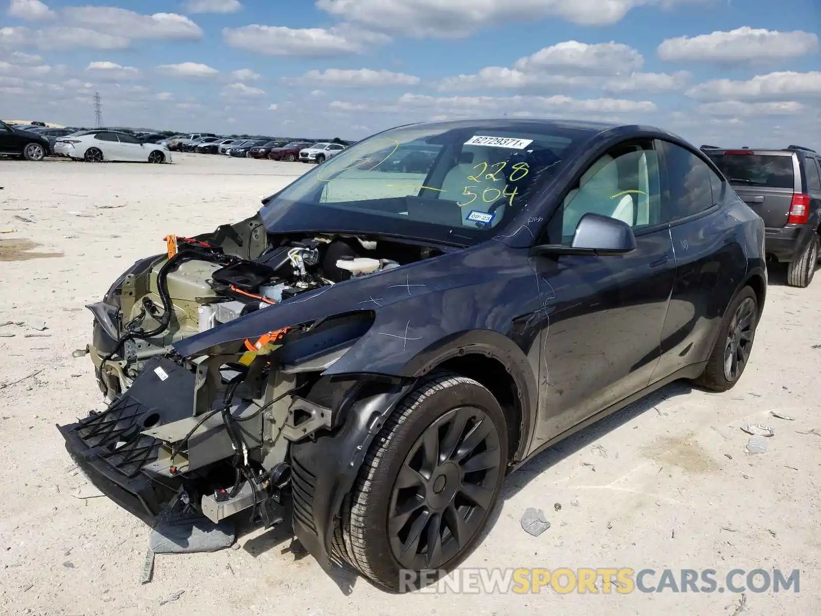 2 Photograph of a damaged car 5YJYGDEE2MF228504 TESLA MODEL Y 2021