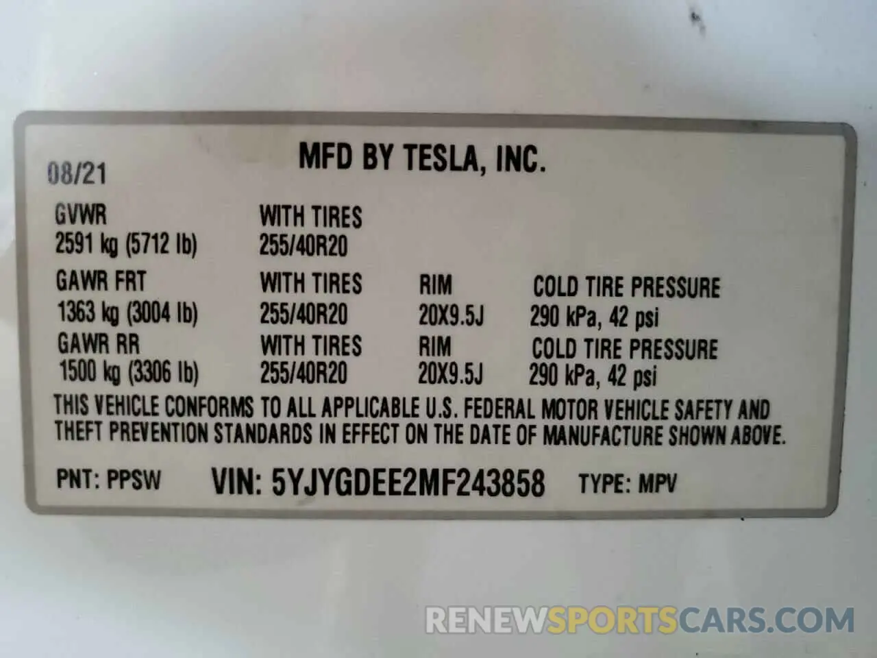 13 Photograph of a damaged car 5YJYGDEE2MF243858 TESLA MODEL Y 2021