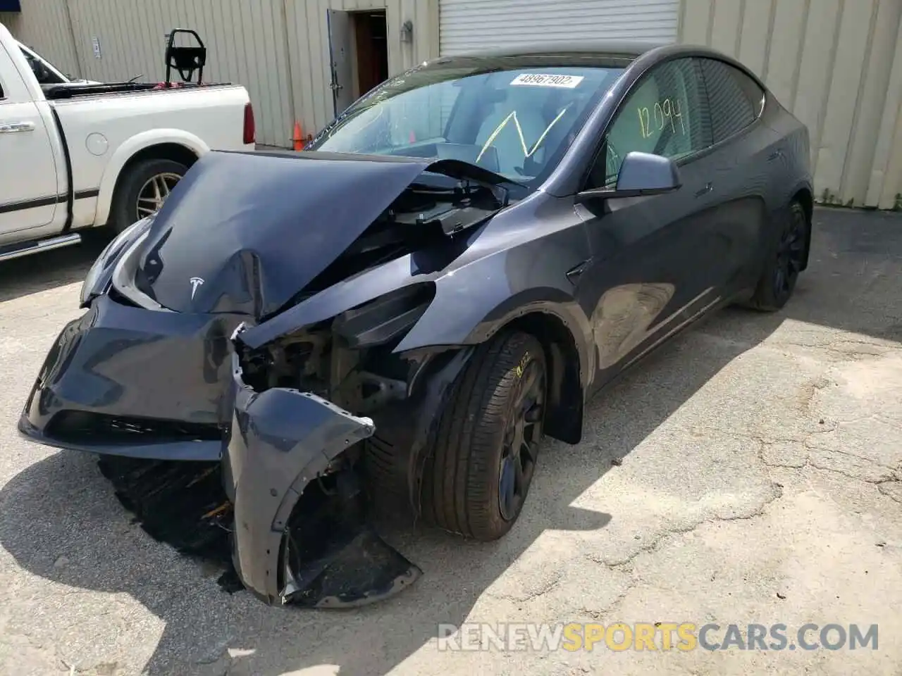 2 Photograph of a damaged car 5YJYGDEE2MF259459 TESLA MODEL Y 2021