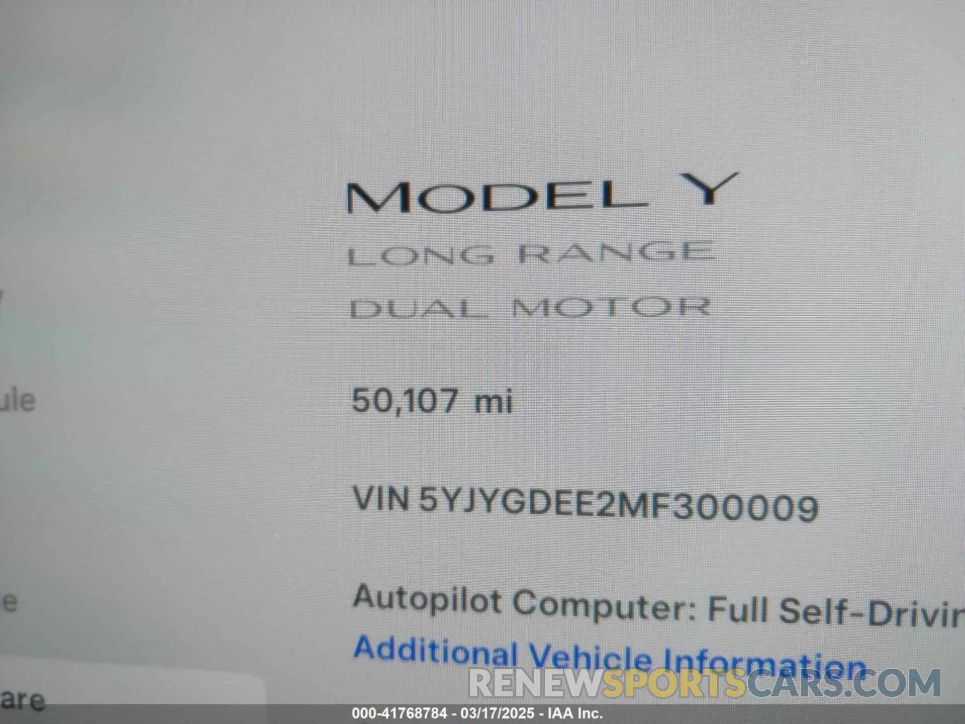14 Photograph of a damaged car 5YJYGDEE2MF300009 TESLA MODEL Y 2021
