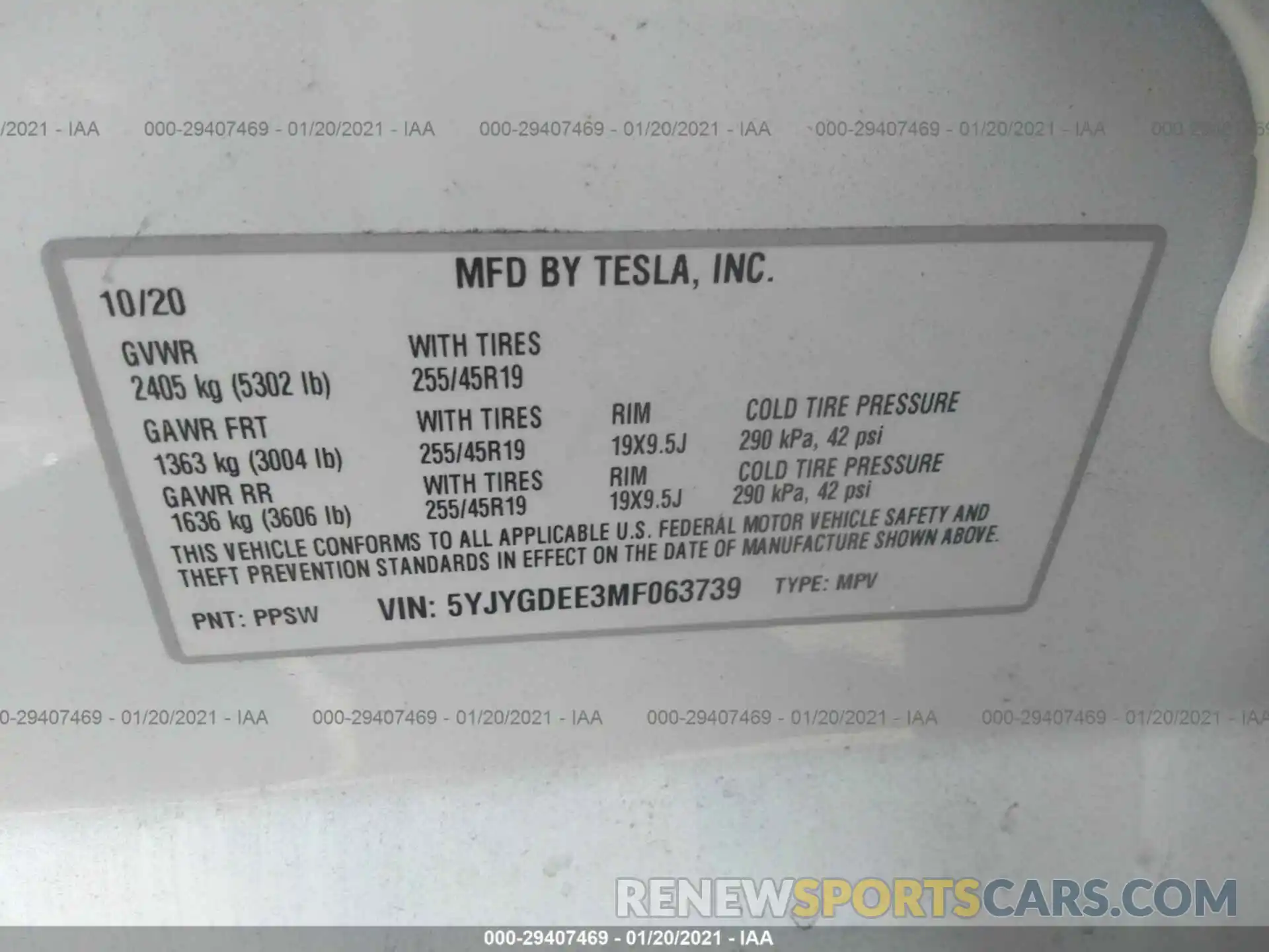 9 Photograph of a damaged car 5YJYGDEE3MF063739 TESLA MODEL Y 2021