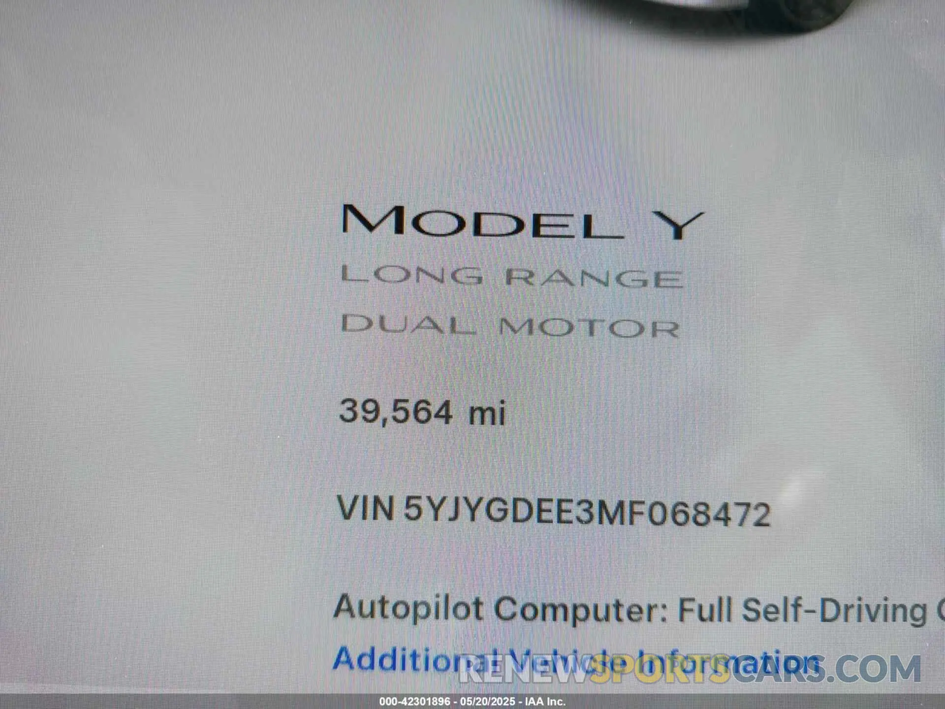 14 Photograph of a damaged car 5YJYGDEE3MF068472 TESLA MODEL Y 2021