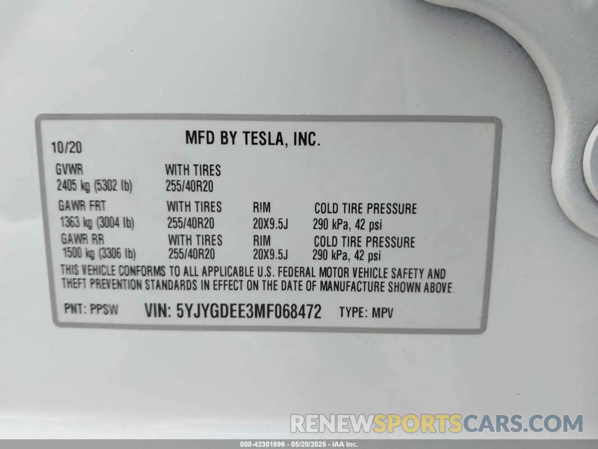 9 Photograph of a damaged car 5YJYGDEE3MF068472 TESLA MODEL Y 2021