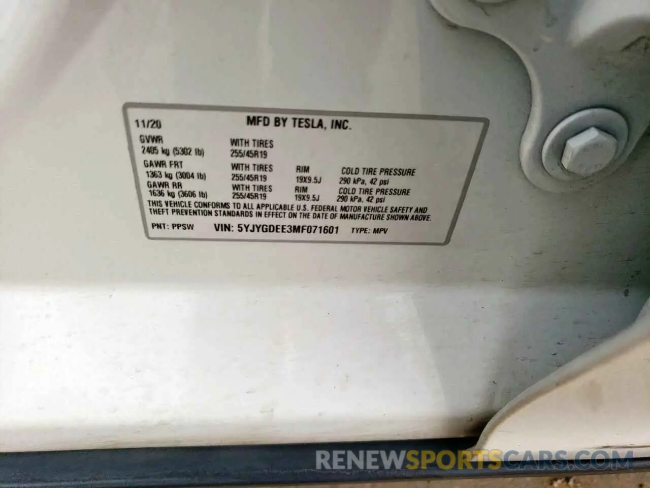 12 Photograph of a damaged car 5YJYGDEE3MF071601 TESLA MODEL Y 2021