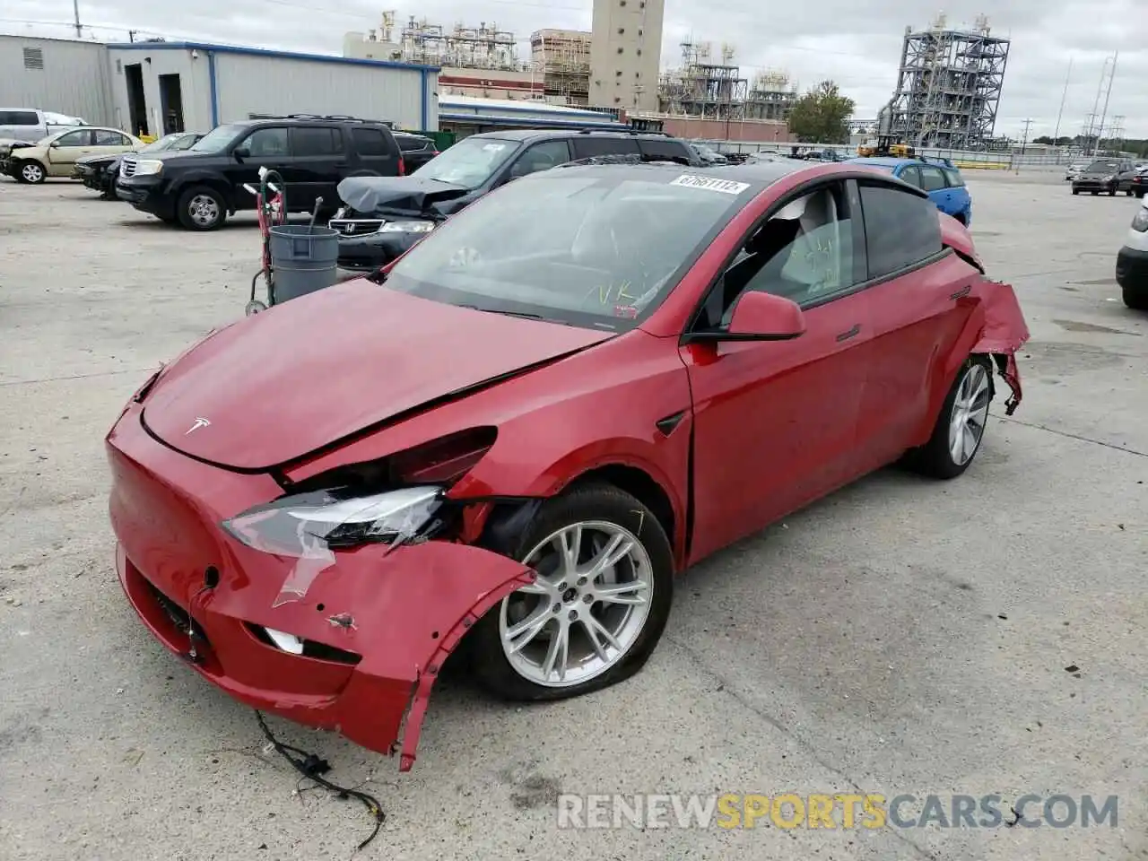 1 Photograph of a damaged car 5YJYGDEE3MF072618 TESLA MODEL Y 2021