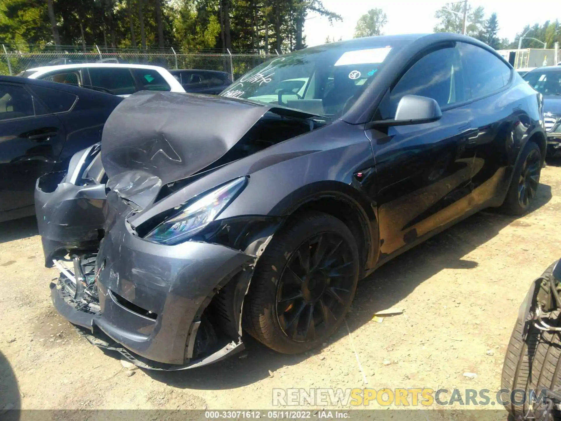 2 Photograph of a damaged car 5YJYGDEE3MF073817 TESLA MODEL Y 2021