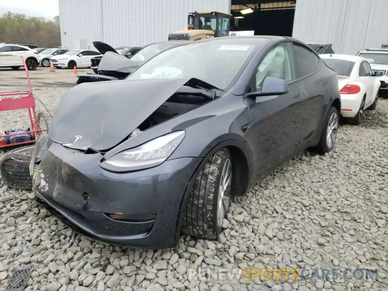 2 Photograph of a damaged car 5YJYGDEE3MF074756 TESLA MODEL Y 2021