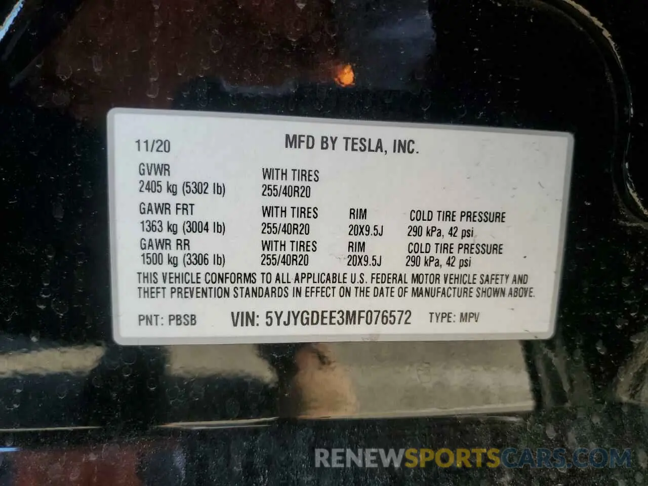 14 Photograph of a damaged car 5YJYGDEE3MF076572 TESLA MODEL Y 2021