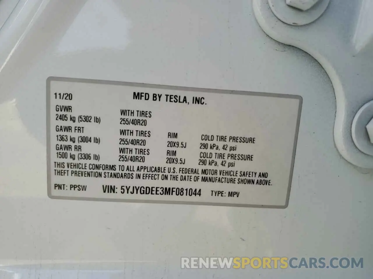 12 Photograph of a damaged car 5YJYGDEE3MF081044 TESLA MODEL Y 2021